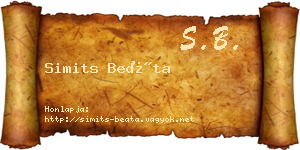 Simits Beáta névjegykártya